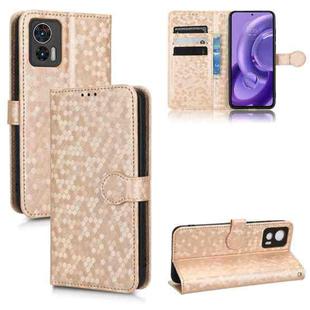 For Motorola Moto Edge 30 Lite Honeycomb Dot Texture Leather Phone Case(Gold)