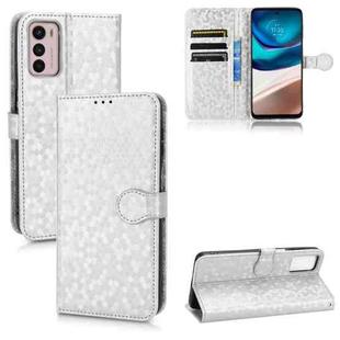 For Motorola Moto G42 Honeycomb Dot Texture Leather Phone Case(Silver)