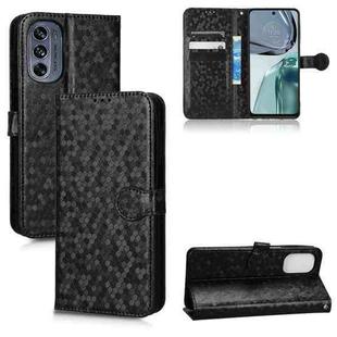 For Motorola Moto G62 Honeycomb Dot Texture Leather Phone Case(Black)