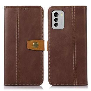 For Nokia G60 5G Stitching Thread Calf Texture Leather Phone Case(Coffee)