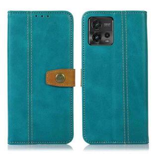 For Motorola Moto G72 4G Stitching Thread Calf Texture Leather Phone Case(Light Green)