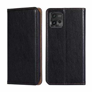 For Motorola Moto G72 4G Gloss Oil Solid Color Magnetic Leather Phone Case(Black)