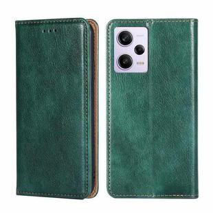 For Xiaomi Redmi Note 12 Pro 5G China Gloss Oil Solid Color Magnetic Leather Phone Case(Green)