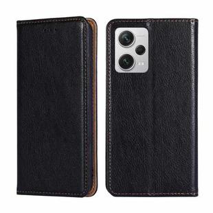 For Xiaomi Redmi Note 12 Pro+ China Gloss Oil Solid Color Magnetic Leather Phone Case(Black)