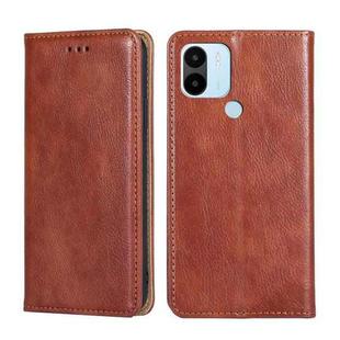 For Xiaomi Redmi A1+ 4G Gloss Oil Solid Color Magnetic Leather Phone Case(Brown)