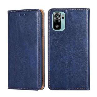 For Xiaomi Poco M5s 4G/Redmi Note 11 SE India Gloss Oil Solid Color Magnetic Leather Phone Case(Blue)