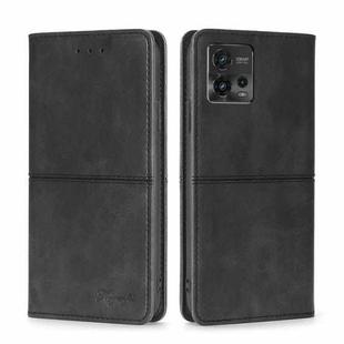 For Motorola Moto G72 4G Cow Texture Magnetic Leather Phone Case(Black)
