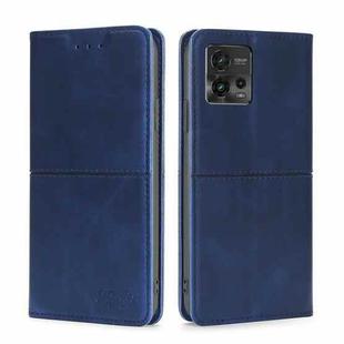 For Motorola Moto G72 4G Cow Texture Magnetic Leather Phone Case(Blue)