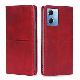 For Xiaomi Redmi Note 12 China Cow Texture Magnetic Leather Phone Case(Red)