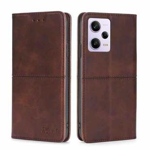 For Xiaomi Redmi Note 12 Pro 5G China Cow Texture Magnetic Leather Phone Case(Dark Brown)