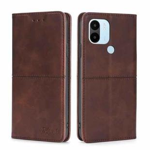 For Xiaomi Redmi A1+ 4G Cow Texture Magnetic Leather Phone Case(Dark Brown)