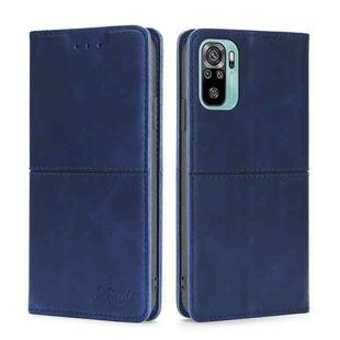 For Xiaomi Poco M5s 4G/Redmi Note 11 SE India Cow Texture Magnetic Leather Phone Case(Blue)