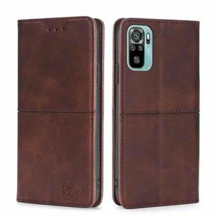 For Xiaomi Poco M5s 4G/Redmi Note 11 SE India Cow Texture Magnetic Leather Phone Case(Dark Brown)