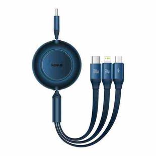 Baseus Bright Mirror 3 in 1 USB-C / Type-C 100W Telescopic Data Cable, Length: 1.2m(Blue)