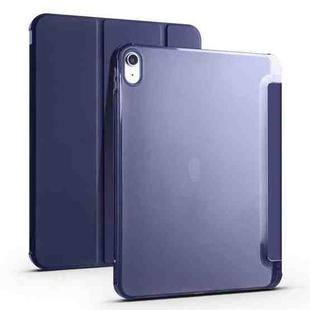 For iPad 10th Gen 10.9 2022 Four-corner Airbag Shockproof Three-fold Tablet Leather Case(Dark Blue)