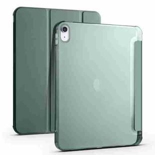 For iPad 10th Gen 10.9 2022 Four-corner Airbag Shockproof Three-fold Tablet Leather Case(Pine Green)