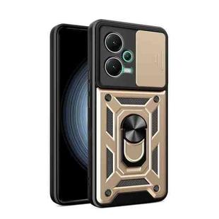For Xiaomi Redmi Note 12 5G Global / Poco X5 Sliding Camera Design TPU + PC Phone Case(Gold)