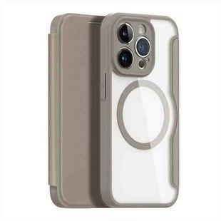 For iPhone 14 Pro DUX DUCIS Skin X Pro Series Magsafe PC + TPU Phone Leather Case(Beige)