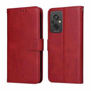 For Xiaomi Redmi 11 Prime 4G Classic Calf Texture Flip Leather Case(Red)