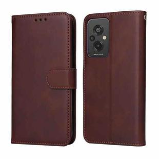For Xiaomi Redmi 11 Prime 4G Classic Calf Texture Flip Leather Case(Brown)
