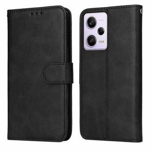 For Xiaomi Redmi Note 12 Pro+ China Classic Calf Texture Flip Leather Case(Black)