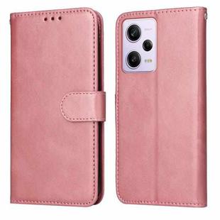 For Xiaomi Redmi Note 12 Pro+ China Classic Calf Texture Flip Leather Case(Rose Gold)