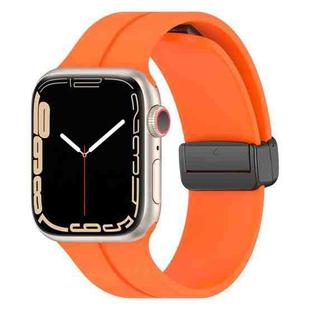 Solid Color Magnetic Buckle Silicone Watch Band For Apple Watch Series 9&8&7 41mm / SE 3&SE 2&6&SE&5&4 40mm / 3&2&1 38mm(Orange)