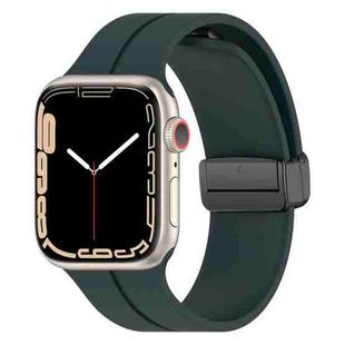 Solid Color Magnetic Buckle Silicone Watch Band For Apple Watch Series 9&8&7 41mm / SE 3&SE 2&6&SE&5&4 40mm / 3&2&1 38mm(Green)