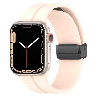 Solid Color Magnetic Buckle Silicone Watch Band For Apple Watch Series 9&8&7 41mm / SE 3&SE 2&6&SE&5&4 40mm / 3&2&1 38mm(Pink)
