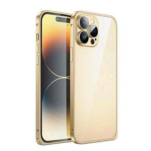 For iPhone 14 Pro 3D Twill Texture Phone Case(Gold)
