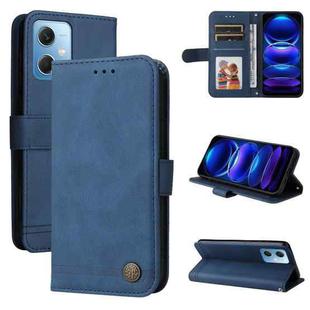 For Xiaomi Redmi Note 12 China Skin Feel Life Tree Metal Button Leather Phone Case(Blue)