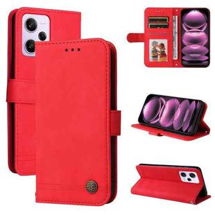 For Xiaomi Redmi Note 12 Pro 5G China Skin Feel Life Tree Metal Button Leather Phone Case(Red)
