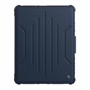 For iPad 10.2 2019 / 2020 / 2021 Nillkin Bumper Snapsafe Multifunctional Leather Tablet Case with Pen Slot(Blue)