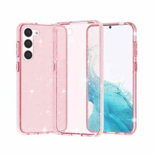 For Samsung Galaxy S23+ 5G Shockproof Terminator Style Glitter Powder Phone Case(Shiny Pink)