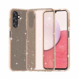 For Samsung Galaxy A14 5G / 4G Shockproof Terminator Style Glitter Powder Phone Case(Shiny Gold)