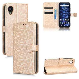 For Kyocera Digno BX2 Honeycomb Dot Texture Leather Phone Case(Gold)