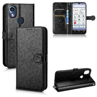 For Kyocera KY-51B Honeycomb Dot Texture Leather Phone Case(Black)