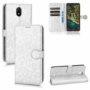 For Nokia C100 Honeycomb Dot Texture Leather Phone Case(Silver)