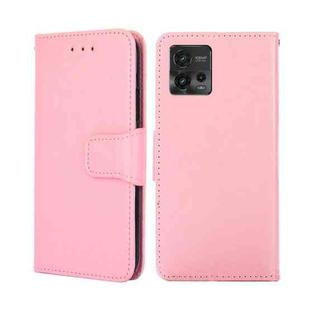 For Motorola Moto G72 4G Crystal Texture Horizontal Flip Leather Phone Case(Pink)