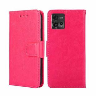 For Motorola Moto G72 4G Crystal Texture Horizontal Flip Leather Phone Case(Rose Red)