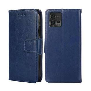 For Motorola Moto G72 4G Crystal Texture Horizontal Flip Leather Phone Case(Royal Blue)