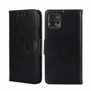 For Motorola Moto G72 4G Crystal Texture Horizontal Flip Leather Phone Case(Black)