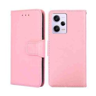 For Xiaomi Redmi Note 12 Pro 5G China Crystal Texture Horizontal Flip Leather Phone Case(Pink)
