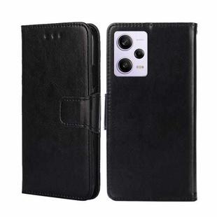 For Xiaomi Redmi Note 12 Pro 5G China Crystal Texture Horizontal Flip Leather Phone Case(Black)
