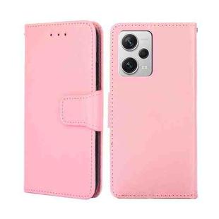 For Xiaomi Redmi Note 12 Pro+ China Crystal Texture Horizontal Flip Leather Phone Case(Pink)