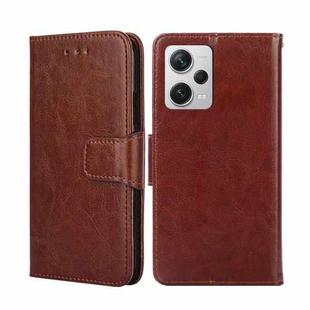 For Xiaomi Redmi Note 12 Pro+ China Crystal Texture Horizontal Flip Leather Phone Case(Brown)