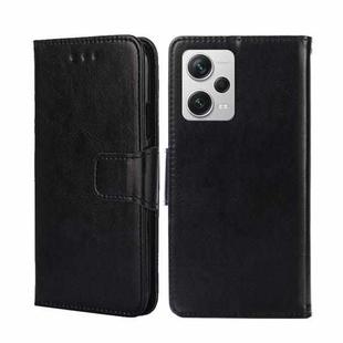 For Xiaomi Redmi Note 12 Pro+ China Crystal Texture Horizontal Flip Leather Phone Case(Black)