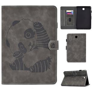 For Galaxy Tab A 8.0 (2015) T350 Embossing Sewing Thread Horizontal Painted Flat Leather Case with Sleep Function & Pen Cover & Anti Skid Strip & Card Slot & Holder(Gray)