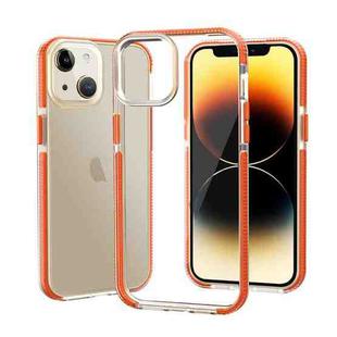For iPhone 14 Two-color Shockproof High Transparency TPU Phone Case(Orange)