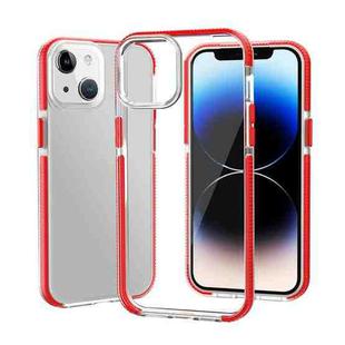 For iPhone 14 Two-color Shockproof High Transparency TPU Phone Case(Red)